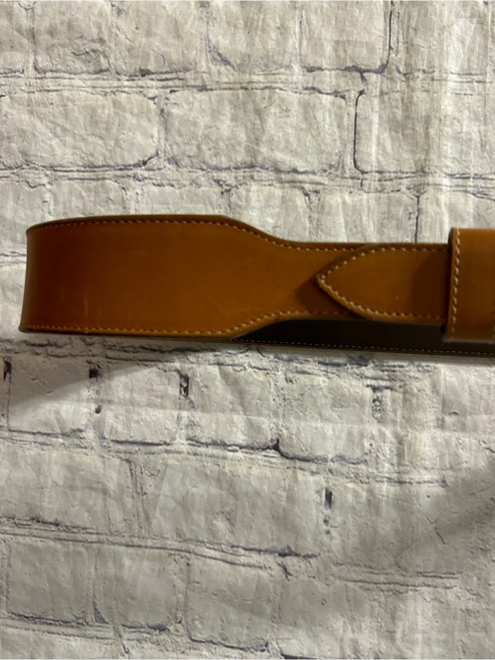 EDDIE BAUER VTG ANILINE GLOVE LEATHER CARMEL BROWN BELT SIZE VTG MEDIUM